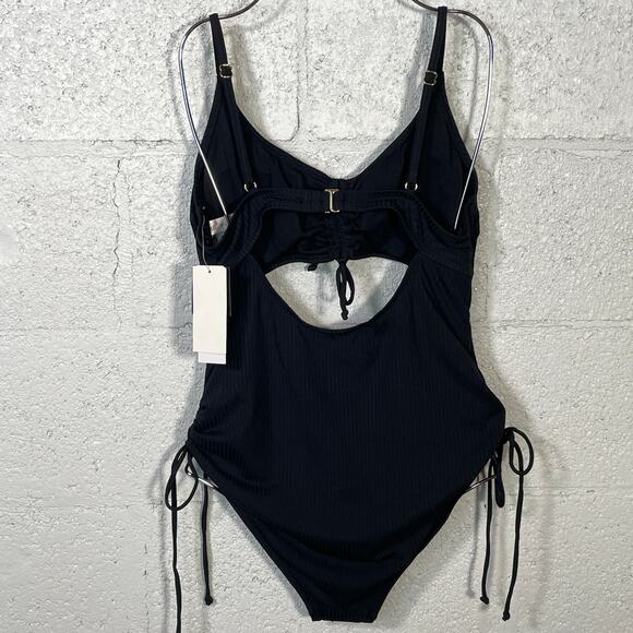 Salt + Cove Women's Ribbed Cinched-Tie 1 Piece Swimsuit, Large - Picture 7 of 13